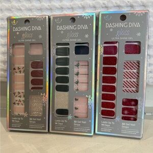 Gloss Ultra Shine Gel Nail Strips - Red, Green, Pink 🎄Holiday Bundle🎄